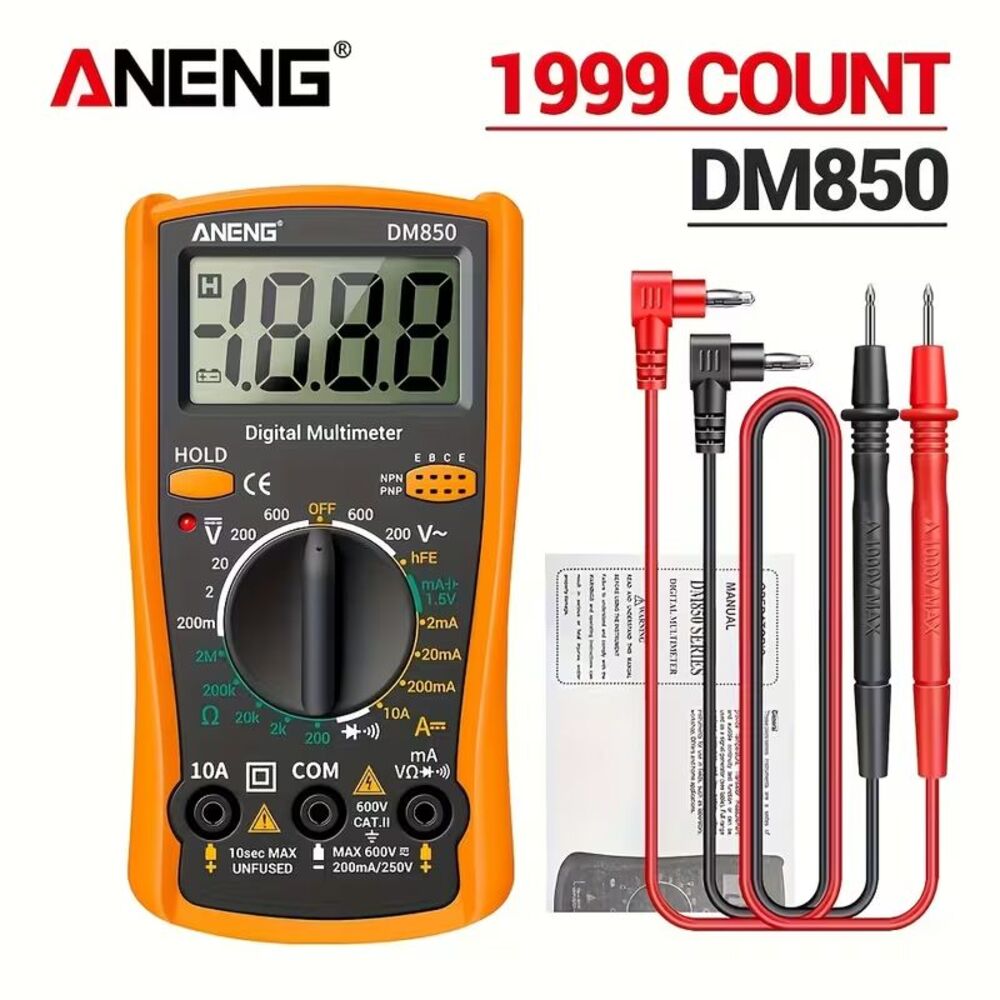 ANENG DM850 Auto Ranging Digital Multimeter AC/DC Voltage Current Ohm W/Battery - Picture 4 of 12